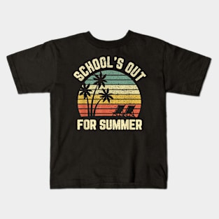 Schools Out For Summer Shirt Beach Vibe Summer Kids T-Shirt